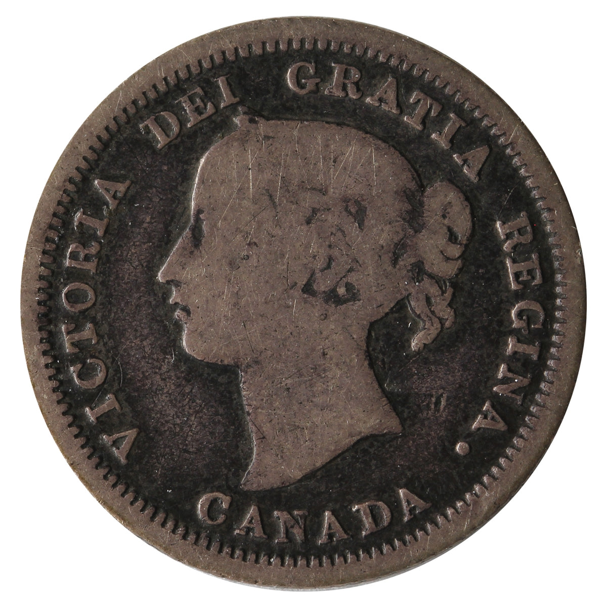 1858 Large Date Canada 5-cents G-VG (G6) $