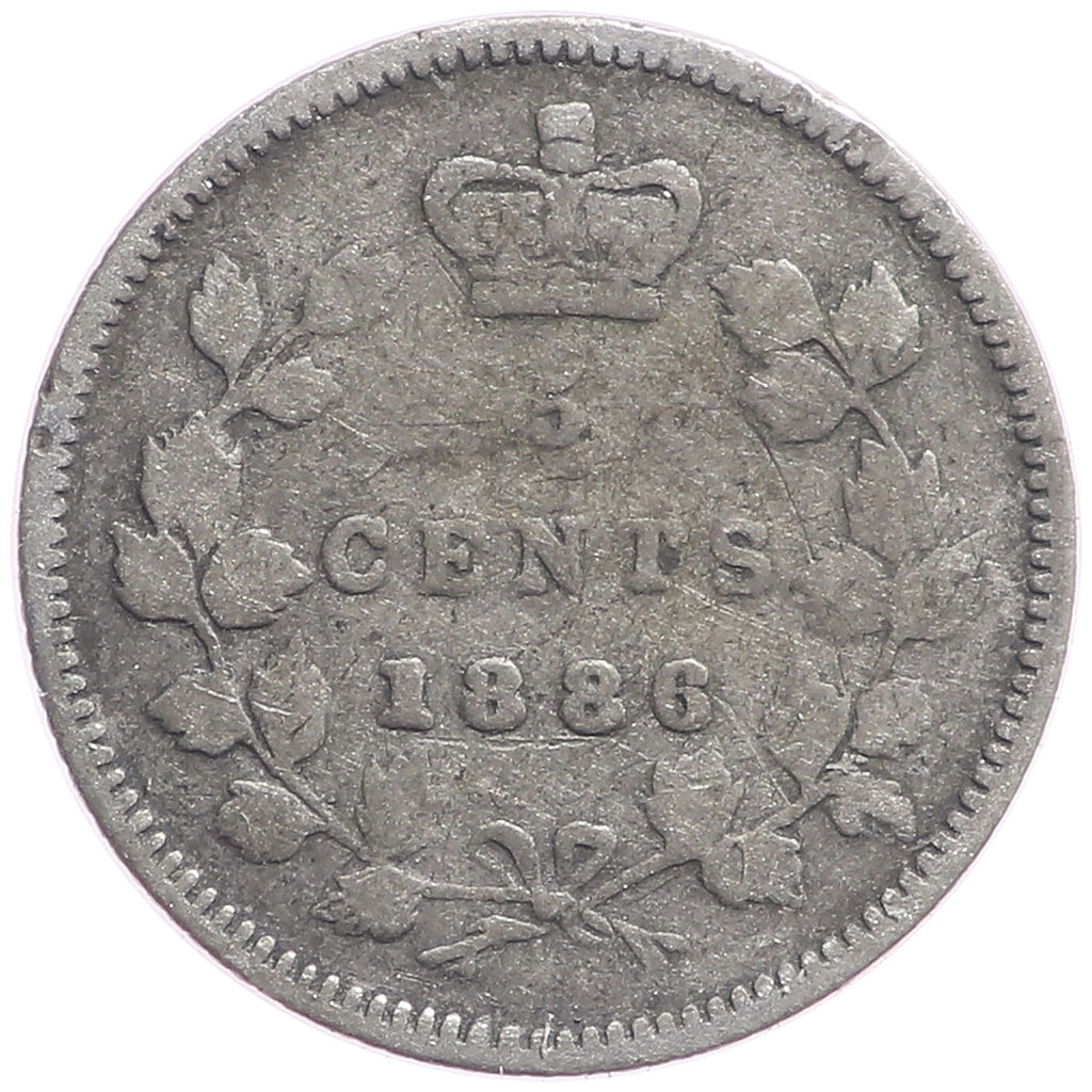 1886 Large 6 Canada 5-cents Good (G4)