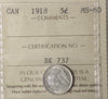 1918 Canada 5-cents ICCS Certified MS60