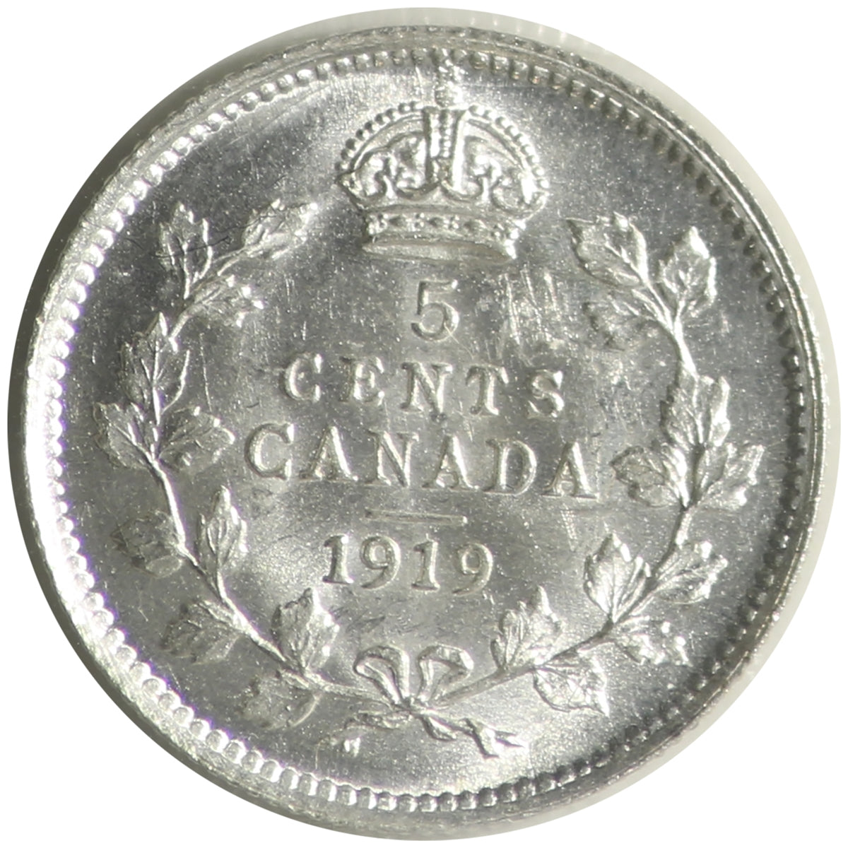 1919 Canada 5-cents ICCS Certified MS63