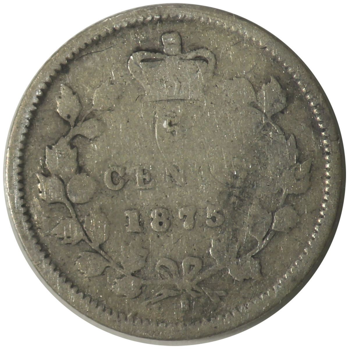 1875H Large Date Canada 5-cents ICCS Certified G4