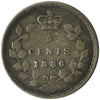1886 Small 6 Canada 5-cents ICCS Certified F12