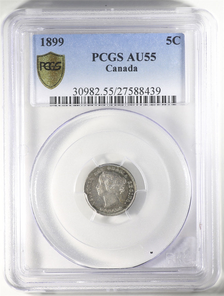 1899 Canada 5-cents PCGS Certified AU55