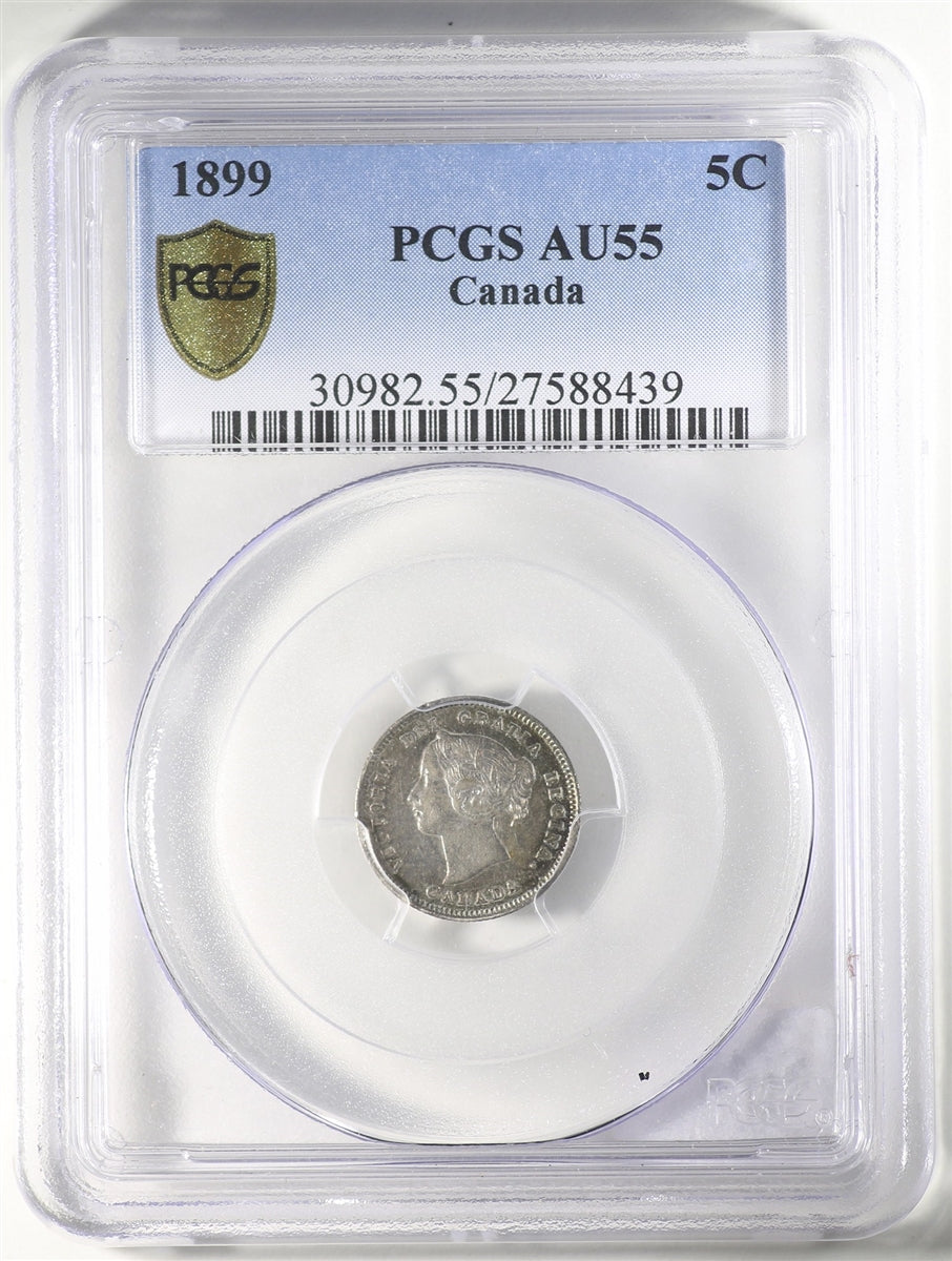 1899 Canada 5-cents PCGS Certified AU55