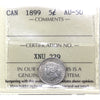 1899 Canada 5-cents ICCS Certified AU50