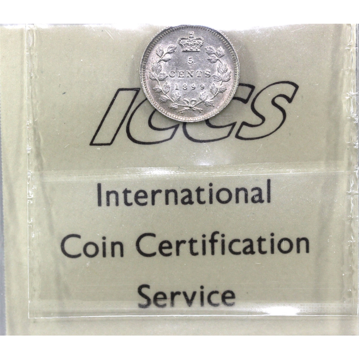 1899 Canada 5-cents ICCS Certified AU50