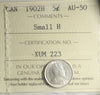 1902H Small H Canada 5-cents ICCS Certified AU50