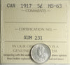 1917 Canada 5-cents ICCS Certified MS63