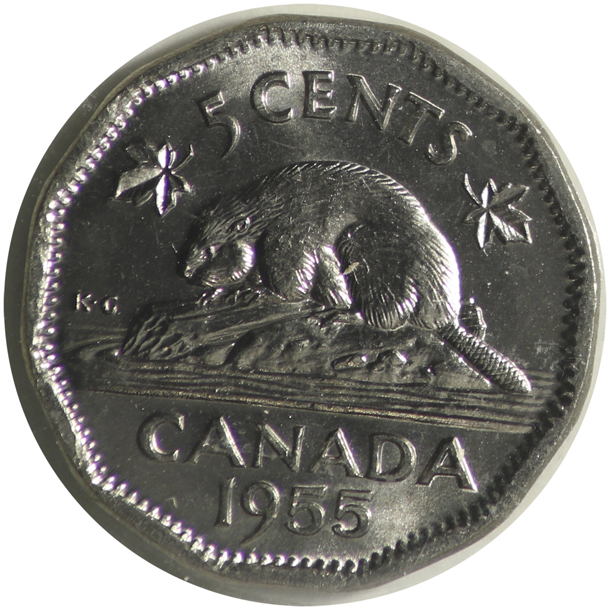 1955 Canada 5-cents ICCS Certified MS64