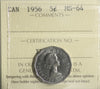 1956 Canada 5-cents ICCS Certified MS64