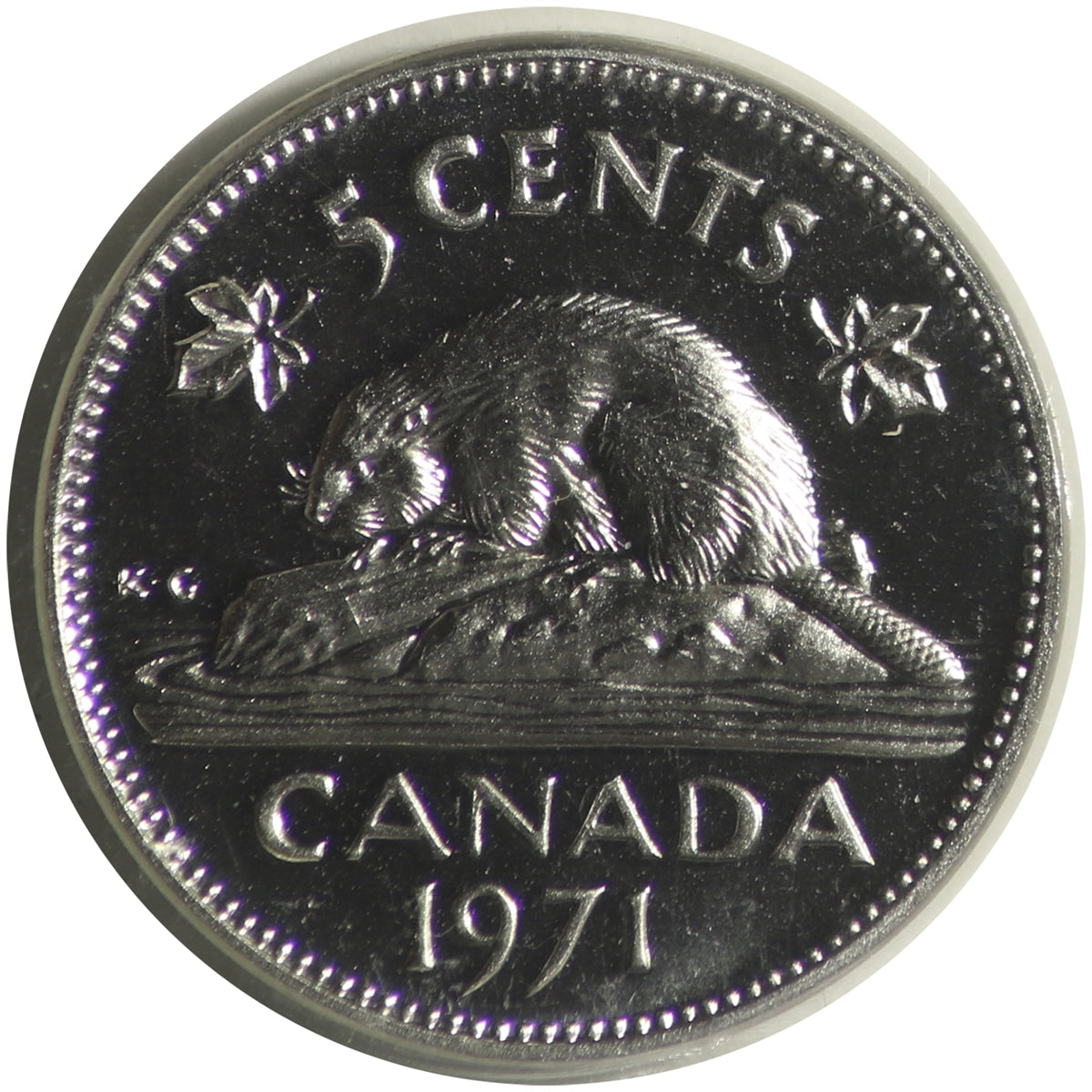 1971 Canada 5-cents ICCS Certified PL64 Heavy Cameo