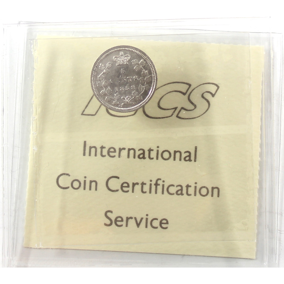 1858 Small Date Canada 5-cents ICCS Certified VF30
