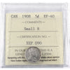 1908 Small 8 Canada 5-cents ICCS Certified EF40
