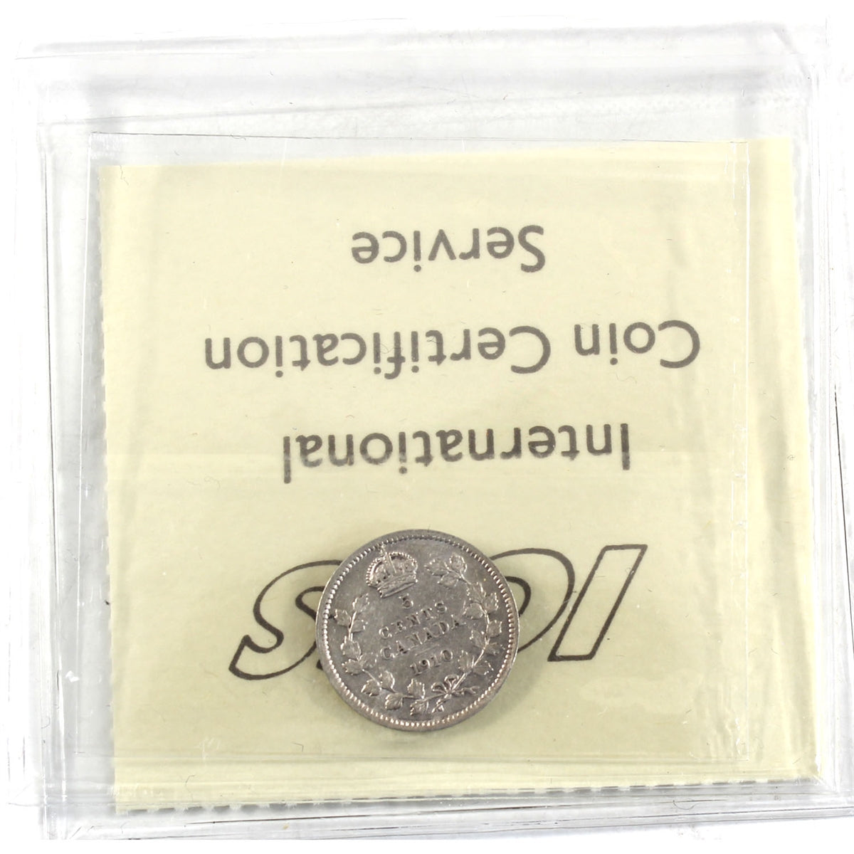 1910 Round Leaves Canada 5-cents ICCS Certified EF40