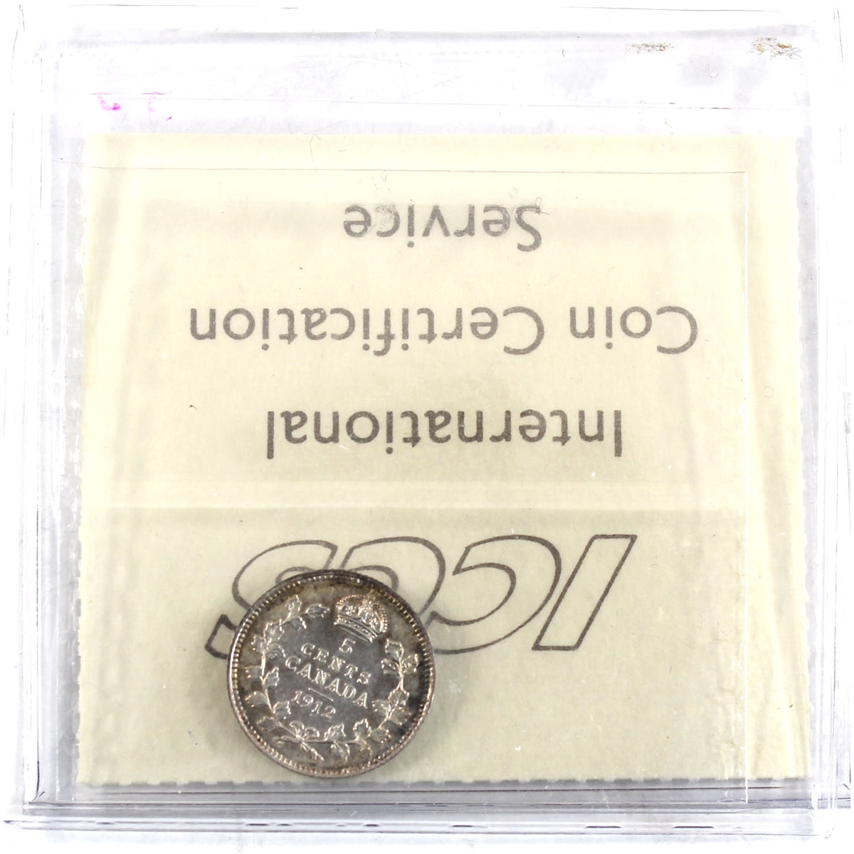 1912 Canada 5-cents ICCS Certified AU50
