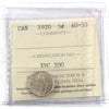 1920 Canada 5-cents ICCS Certified AU55