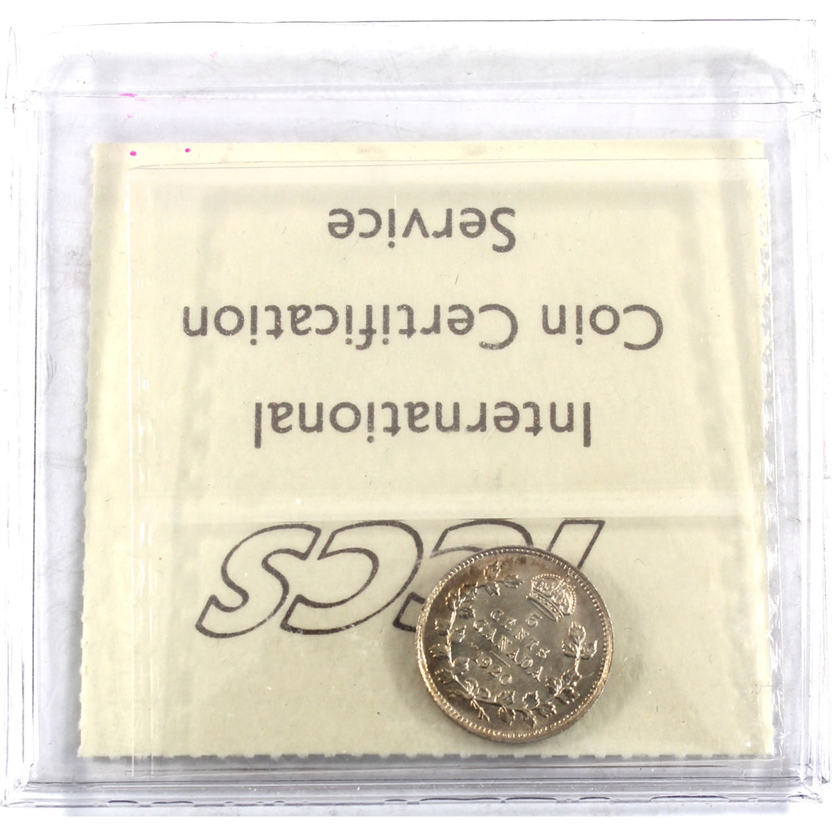 1920 Canada 5-cents ICCS Certified AU55