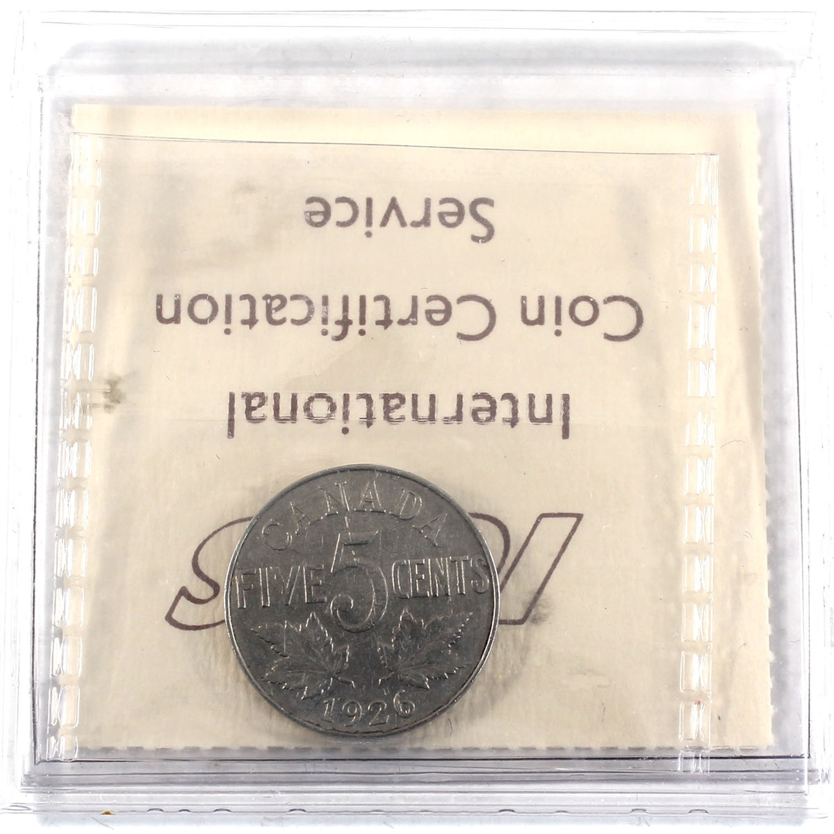 1926 Far 6 Canada 5-cents ICCS Certified F15