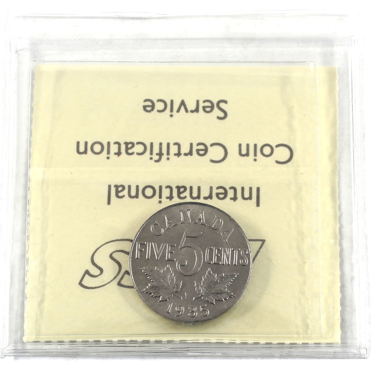 1935 Canada 5-cents ICCS Certified AU50