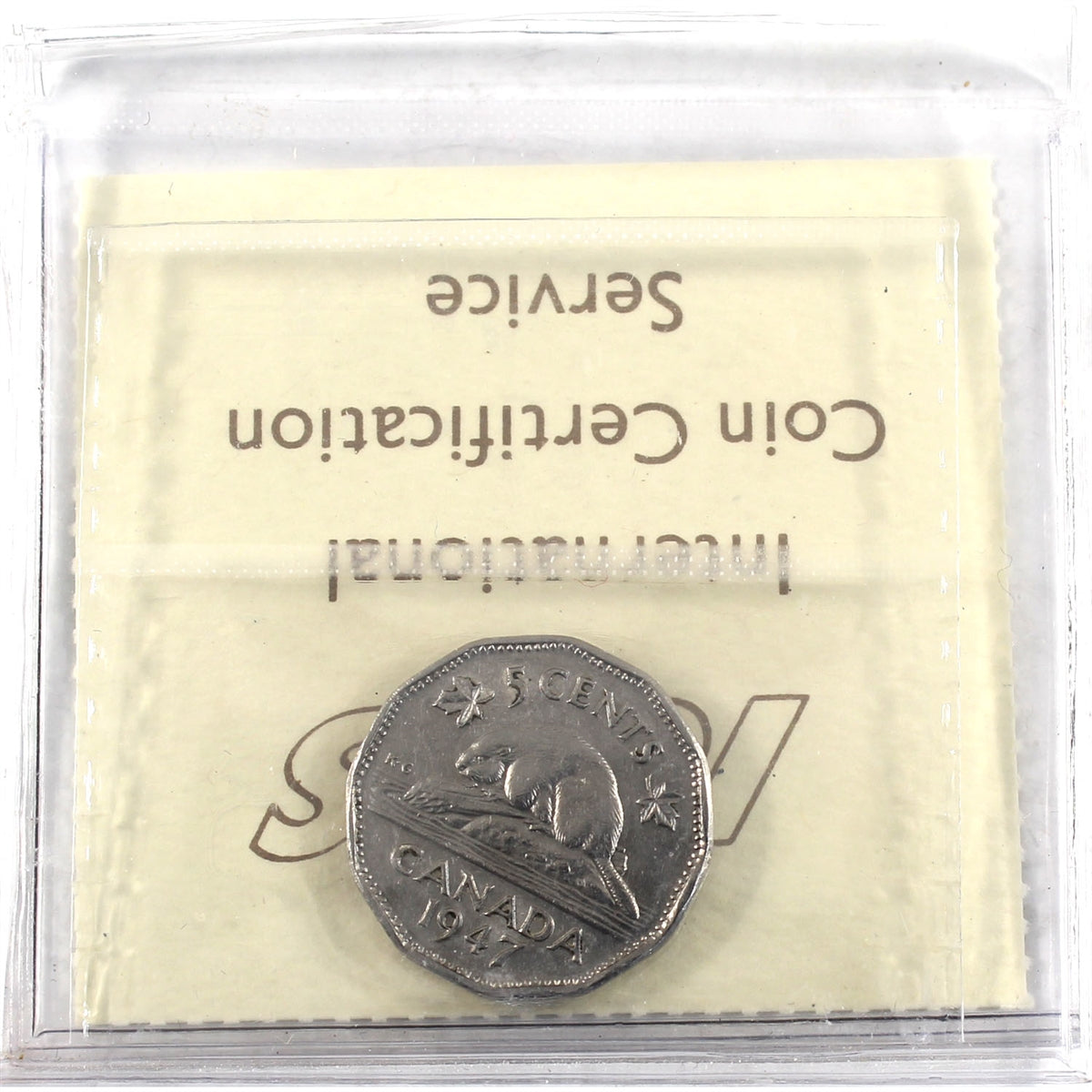 1947 Dot Canada 5-cents ICCS Certified EF40