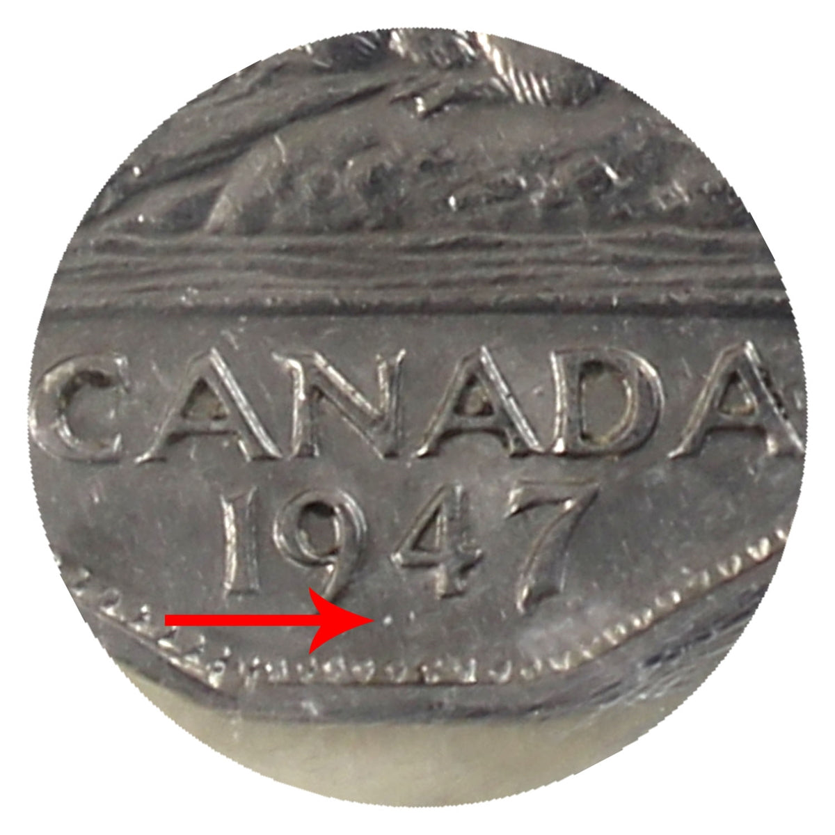 1947 Dot Canada 5-cents ICCS Certified EF40