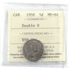 1958 Double 8 Canada 5-cents ICCS Certified MS64