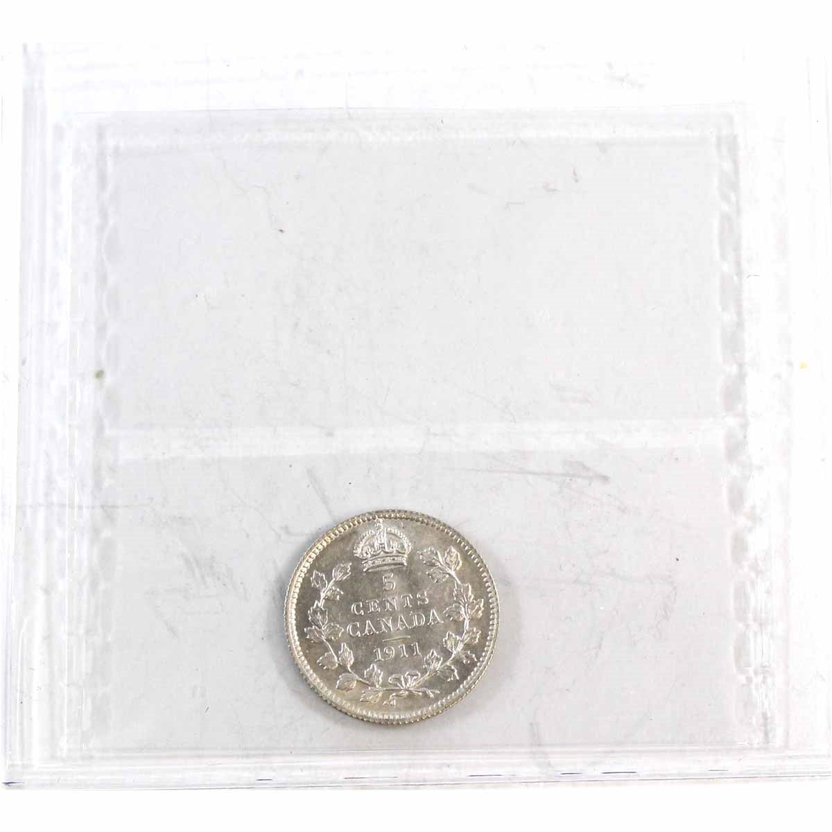 1911 Canada 5-cents ICCS Certified MS62