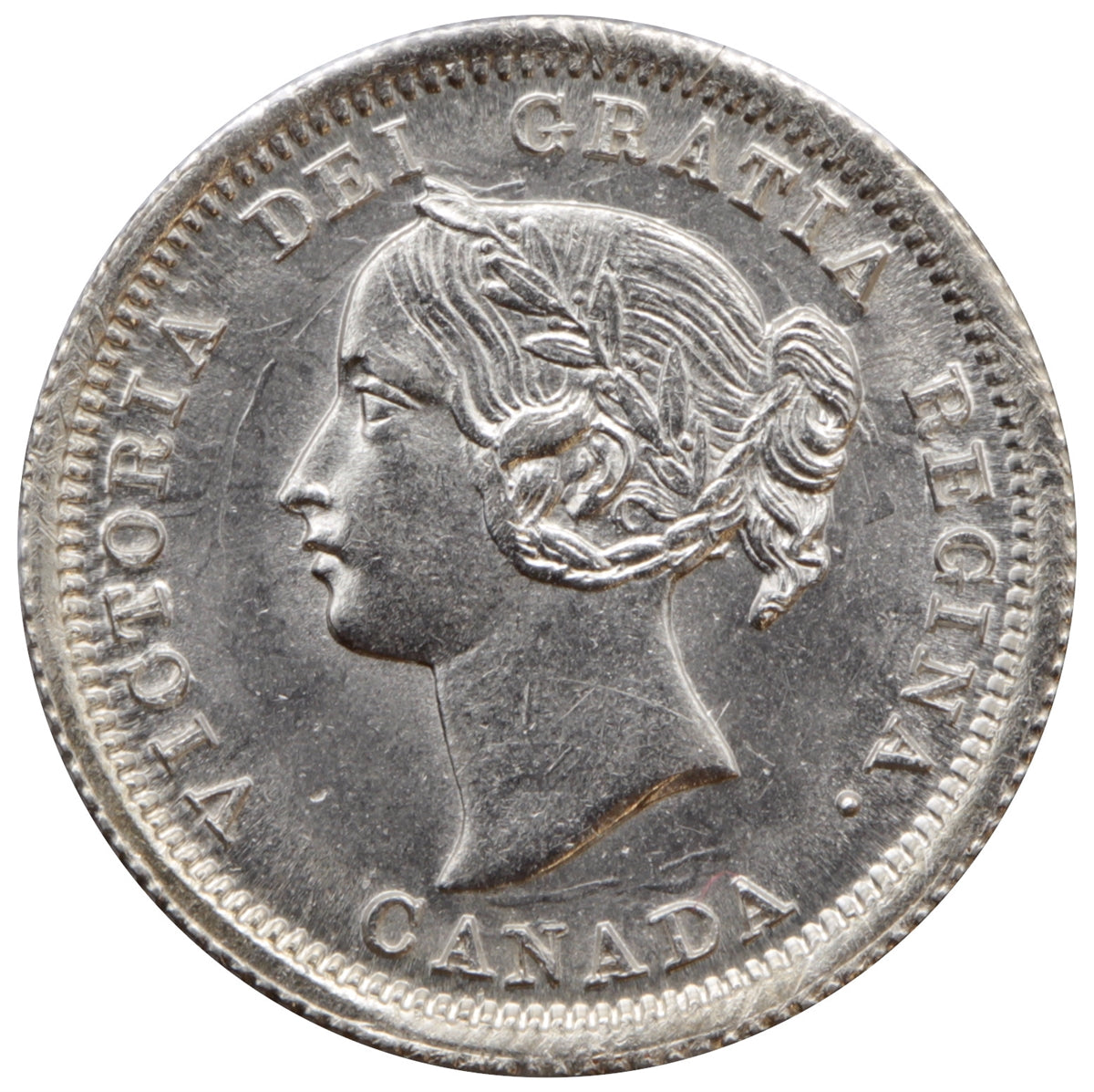 1858 Small Date Canada 5-cents Choice Brilliant Uncirculated (MS64) $