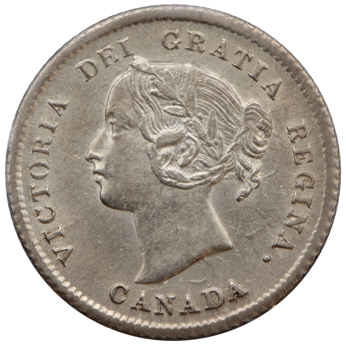 1874H Plain 4 Canada 5-cents AU-UNC (AU55) $