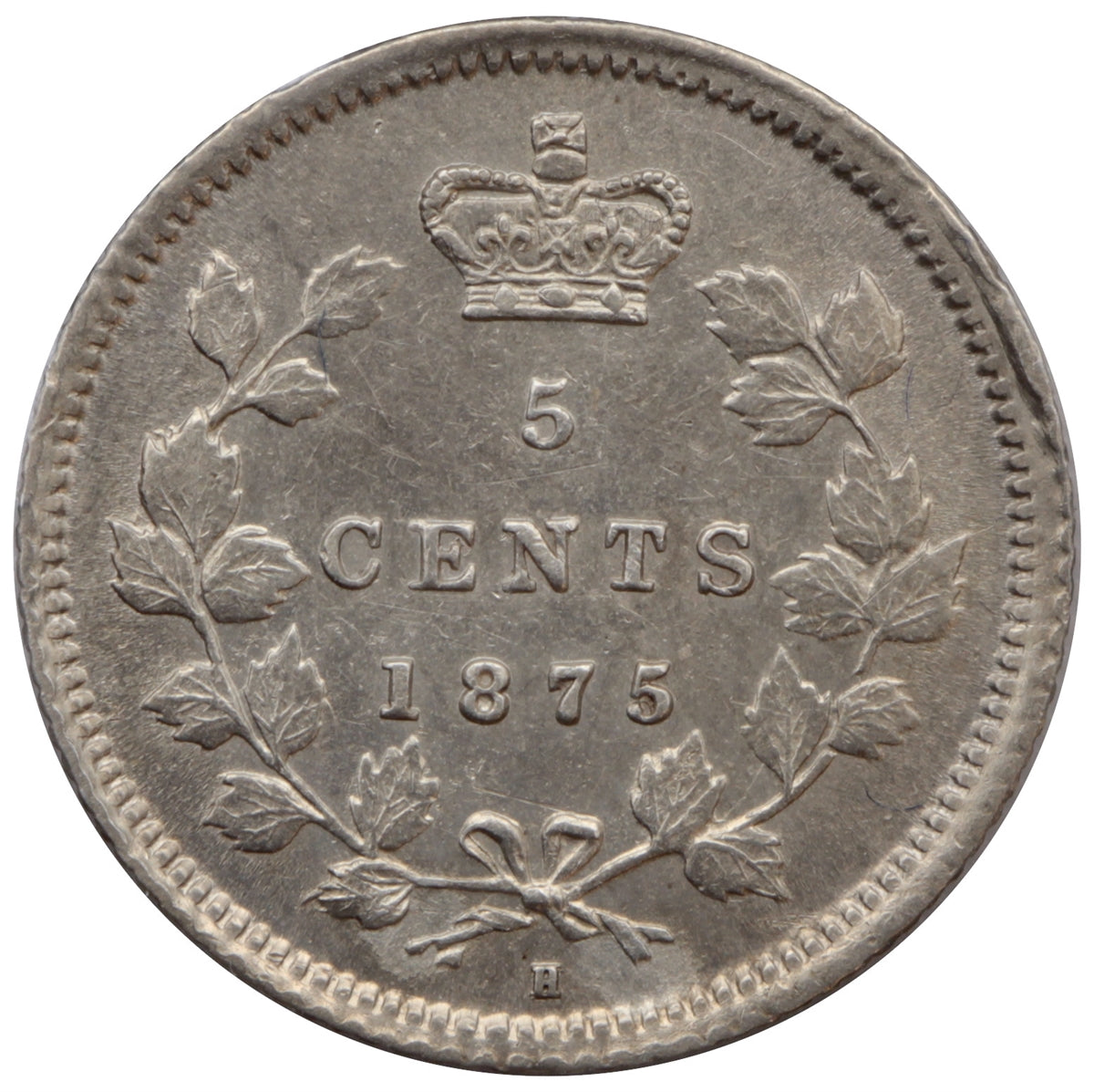 1875H Small Date Canada 5-cents EF-AU (EF45) $