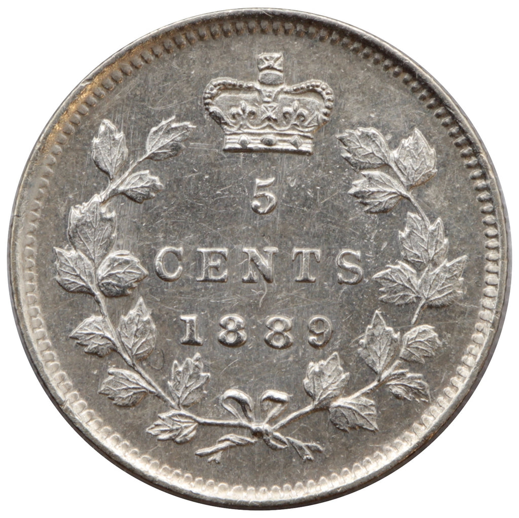 1889 Canada 5-cents AU-UNC (AU55) $