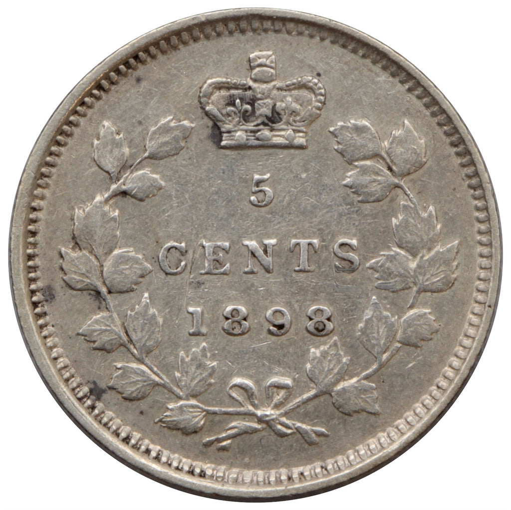 1898 Canada 5-cents Extra Fine (EF40) $