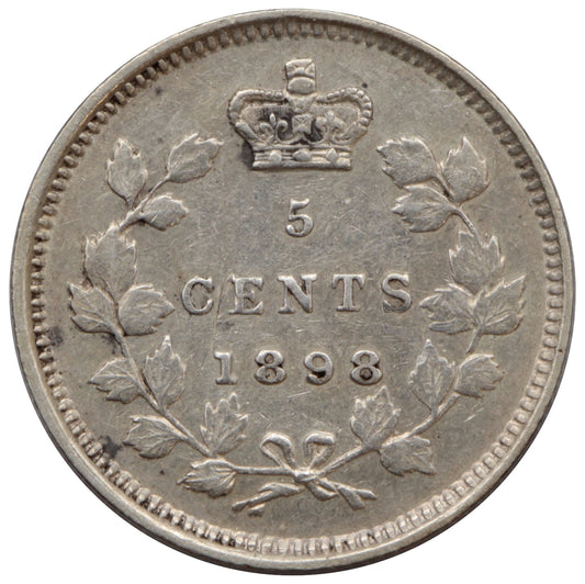 1898 Canada 5-cents Extra Fine (EF40) $