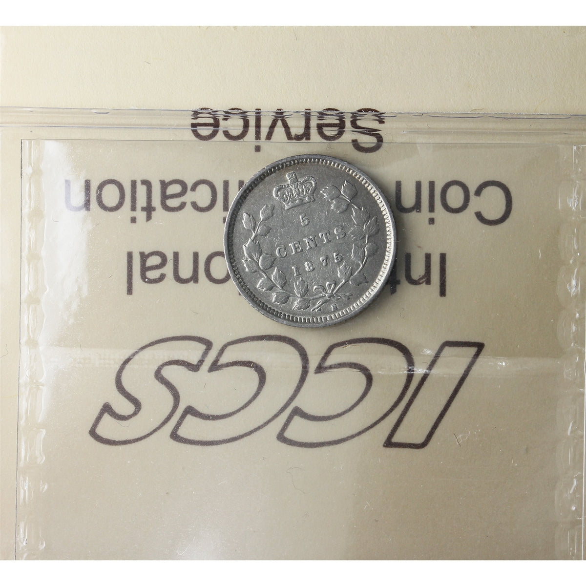 1875H Small Date Canada 5-cents ICCS Certified VF20