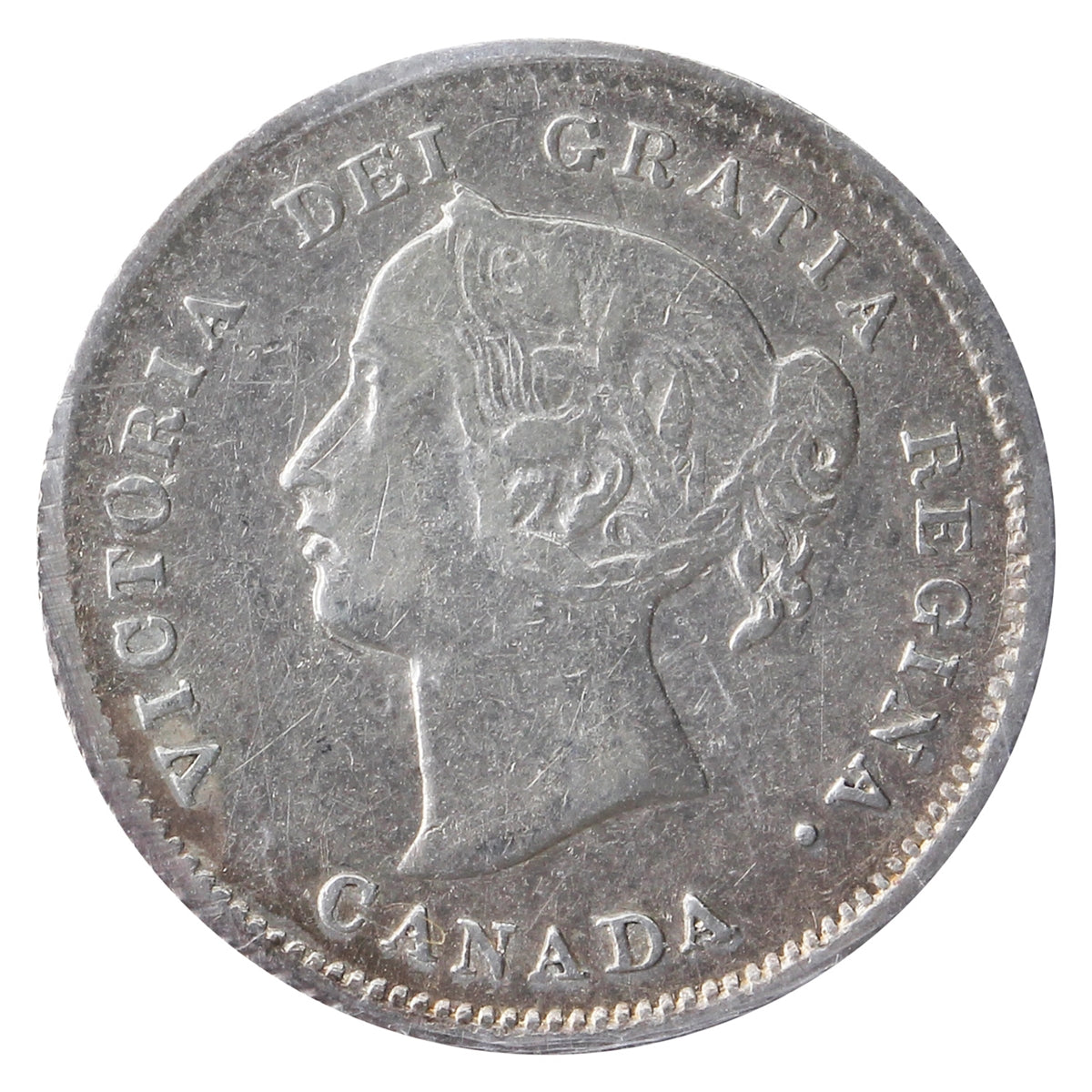 1875H Small Date Canada 5-cents ICCS Certified VF20