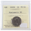 2000W Canada 5-cents ICCS Certified MS66 NBU