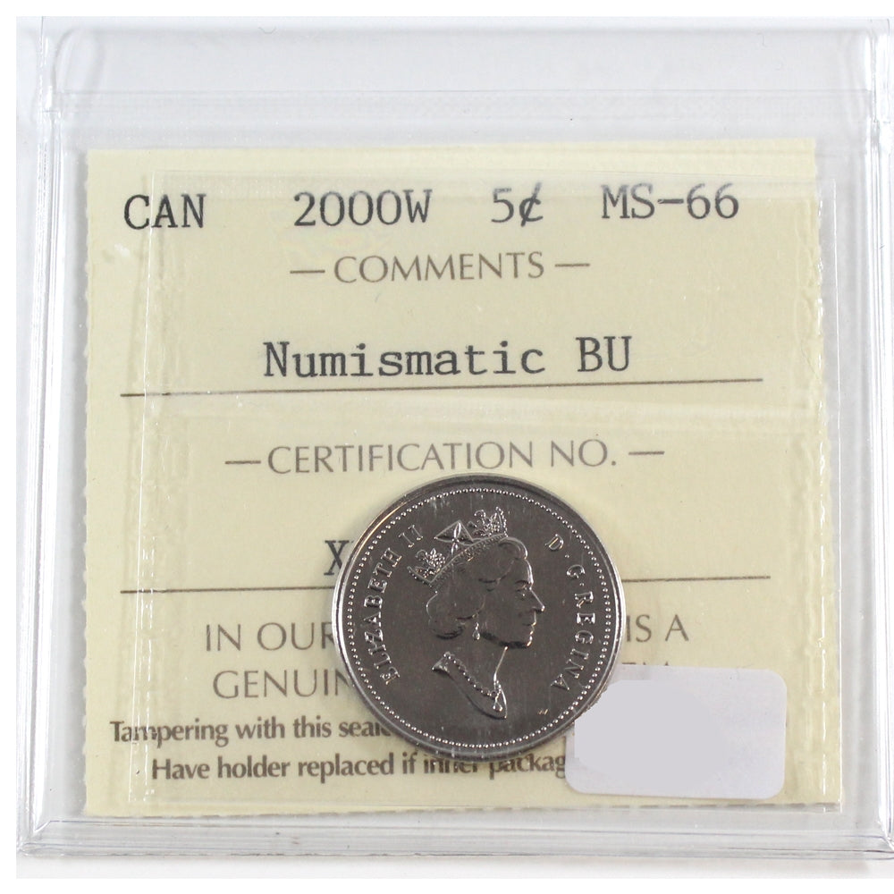 2000W Canada 5-cents ICCS Certified MS66 NBU