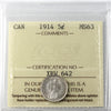 1914 Canada 5-cents ICCS Certified MS63
