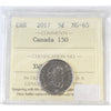 2017 Canada 150th 5-cents ICCS Certified MS65