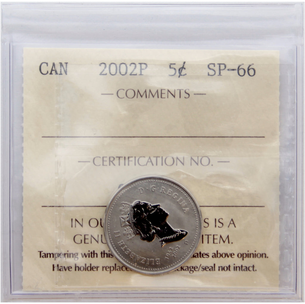 2002P Canada 5-cents ICCS Certified SP66