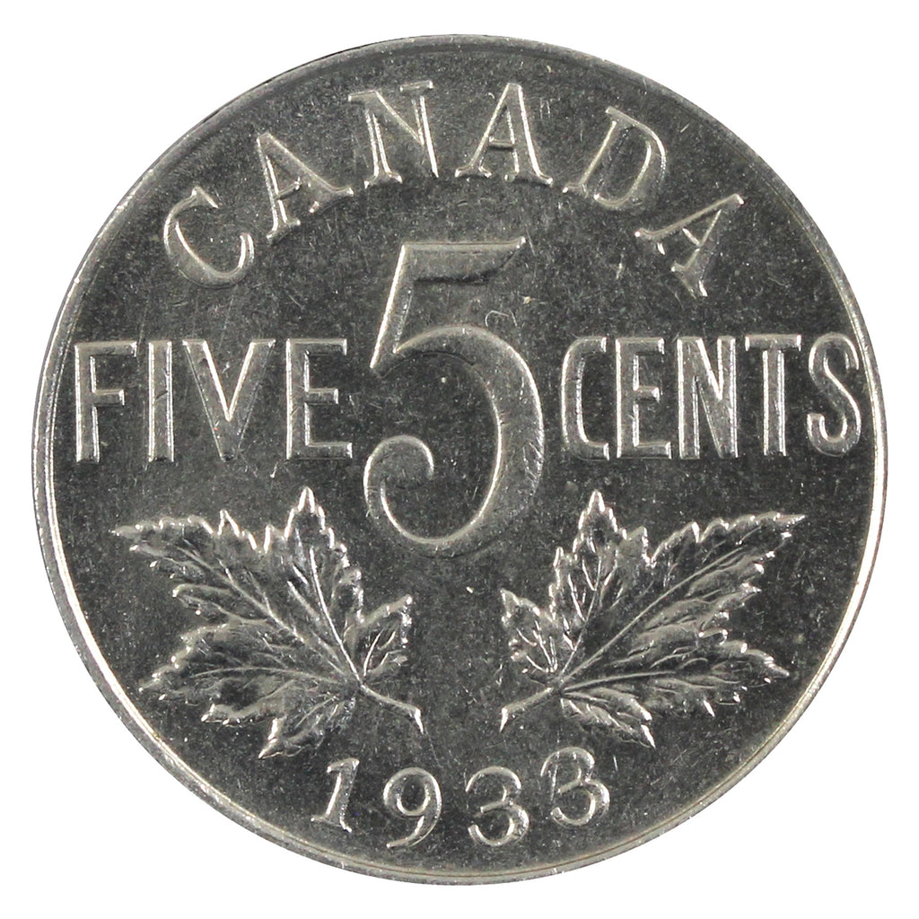 1933 Canda Canada 5-cents UNC+ (MS62) $