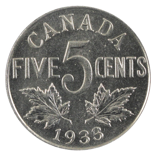 1933 Canda Canada 5-cents UNC+ (MS62) $