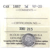 1887 Canada 5-cents ICCS Certified VF20