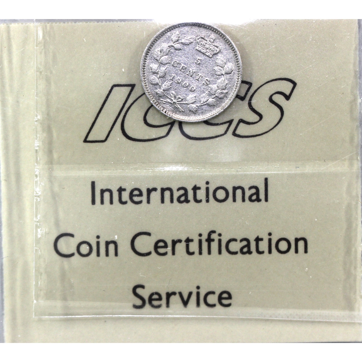 1900 Round O's Canada 5-cents ICCS Certified F15