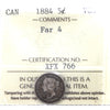 1884 Far 4 Canada 5-cents ICCS Certified VG8