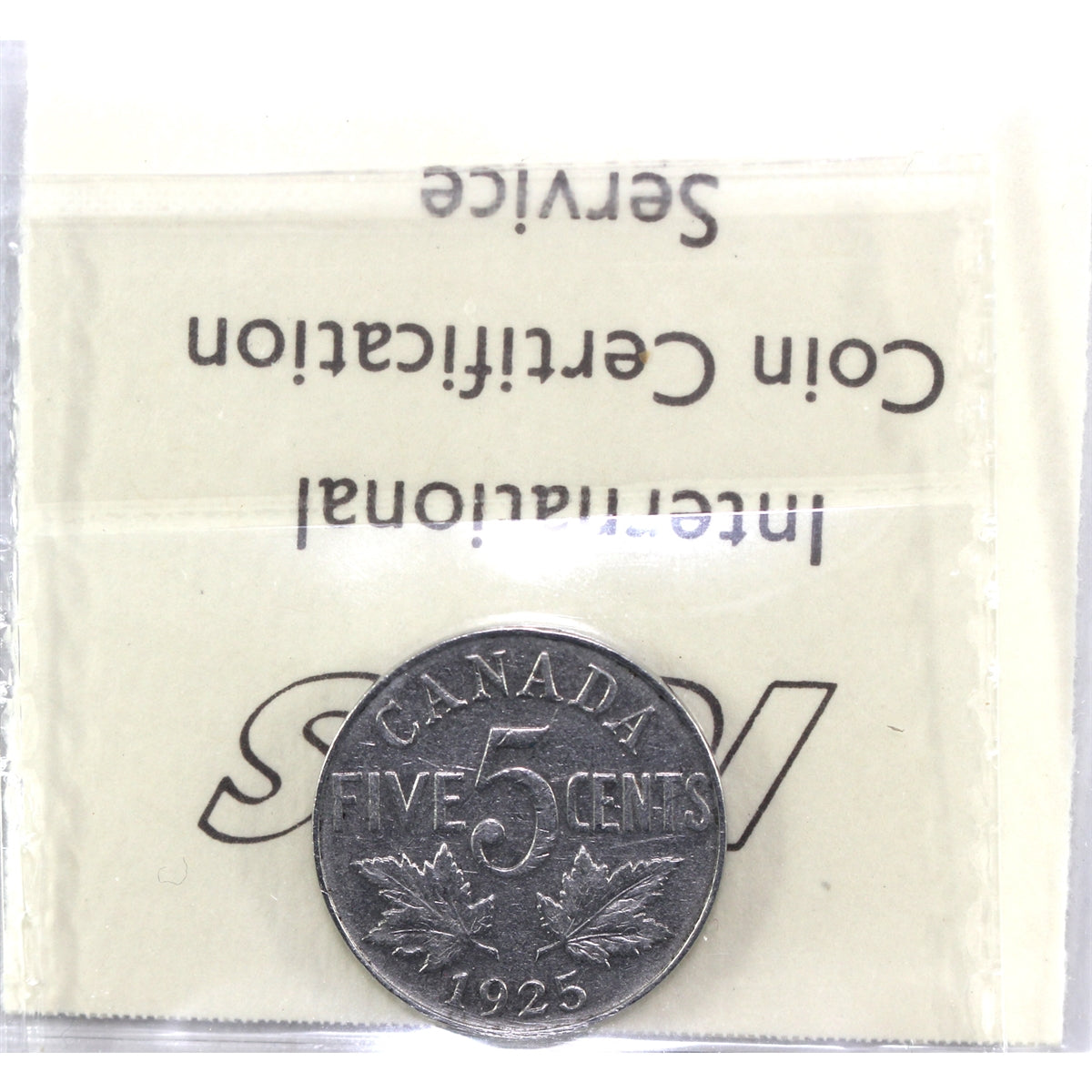 1925 Canada 5-cents ICCS Certified VF20