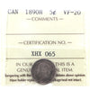 1890H Canada 5-cents ICCS Certified VF20