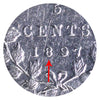 1897 Slender 8 Canada 5-cents ICCS Certified EF40