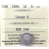 1886 Large 6 Canada 5-cents ICCS Certified EF40