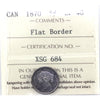 1870 Flat Border, Wide Rim Canada 5-cents ICCS Certified EF40